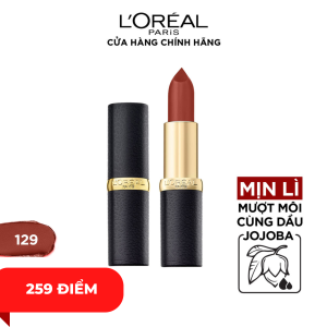 Son Môi L'Oreal Mịn Lì Cao Cấp 129 Đỏ Gạch Ấm 3.7g