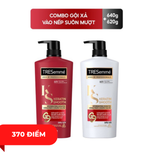 Bộ Gội Xả TRESemmé Keratin Vào Nếp Mượt Mà 640g + 620g