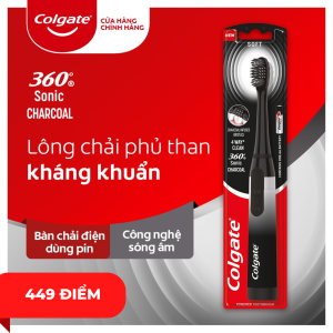 Bàn chải điện Colgate Sonic 360 Charcoal với lông chải phủ than kháng khuẩn
